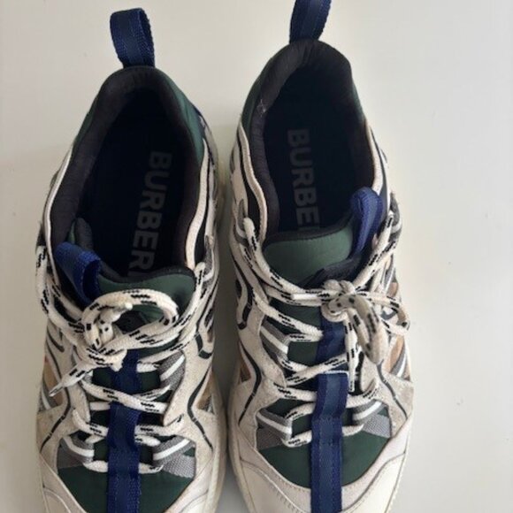 Burberry Union Check Archive Beige Low Cut Designer Trainers Sneakers Men Sz 9 - Picture 6 of 7